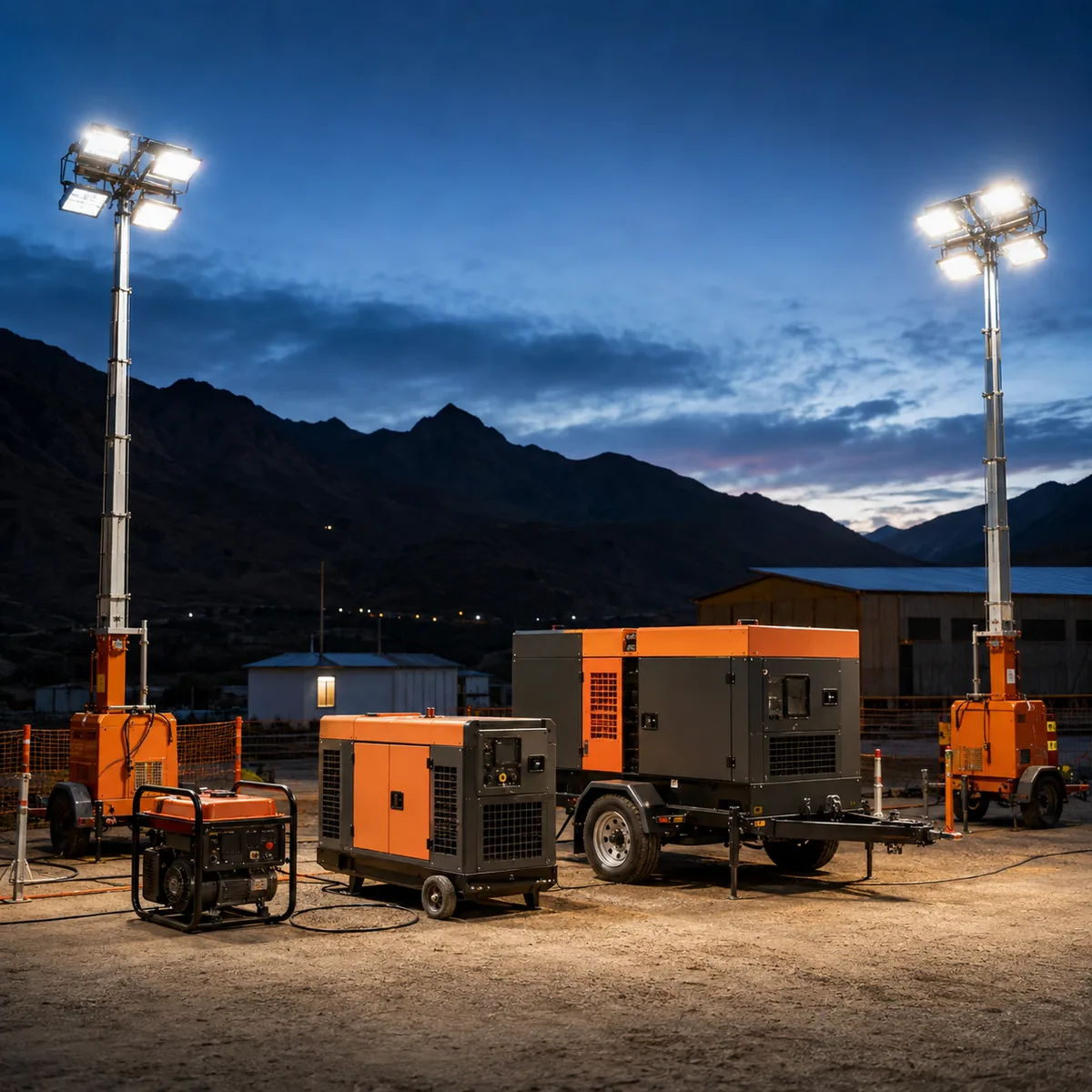 Energía e iluminación para trabajo disponibles para alquiler