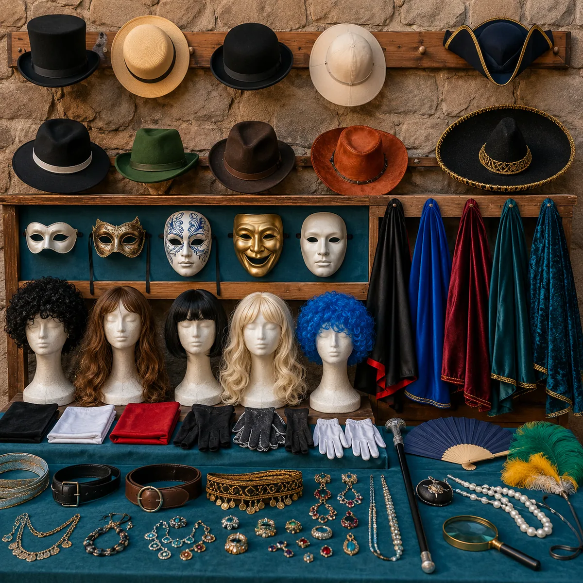 Accesorios para vestuario disponible para alquiler