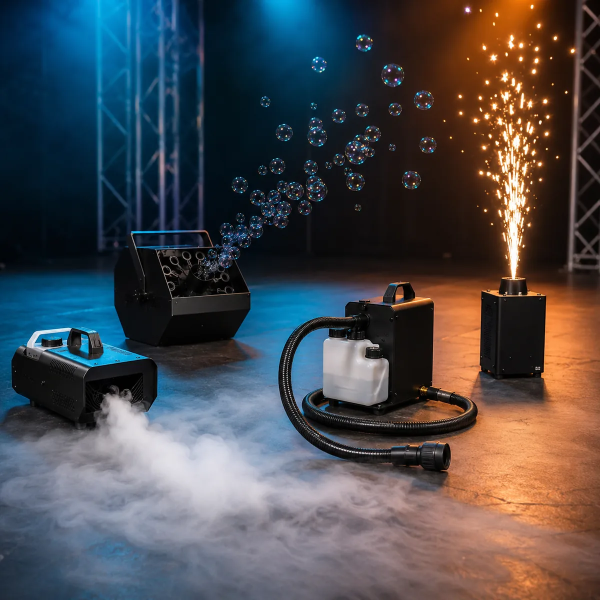 Efectos especiales para eventos disponible para alquiler