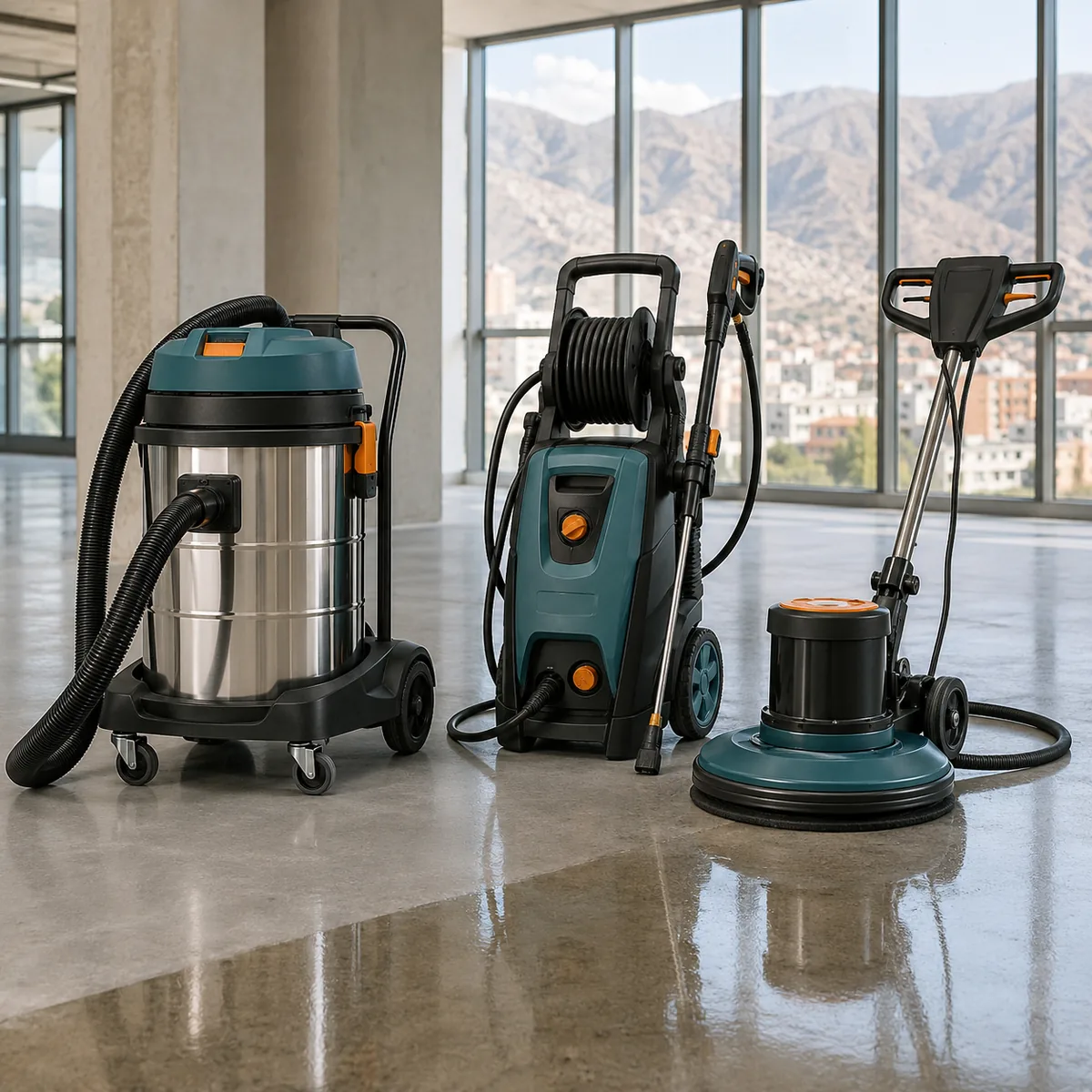 Equipos de limpieza y acabado disponible para alquiler